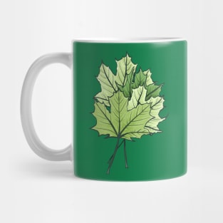 Green Maple Leaves Mug